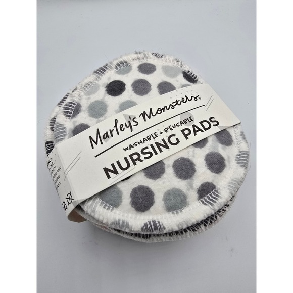 Marleys Monsters Handbags - NIP Marleys Monsters Washable Reusable Nursing Pads 3 Pack Grey Polka Dot